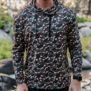 BURLEBO Performance Camouflage Hoodie for Men - Retro Duck Camo